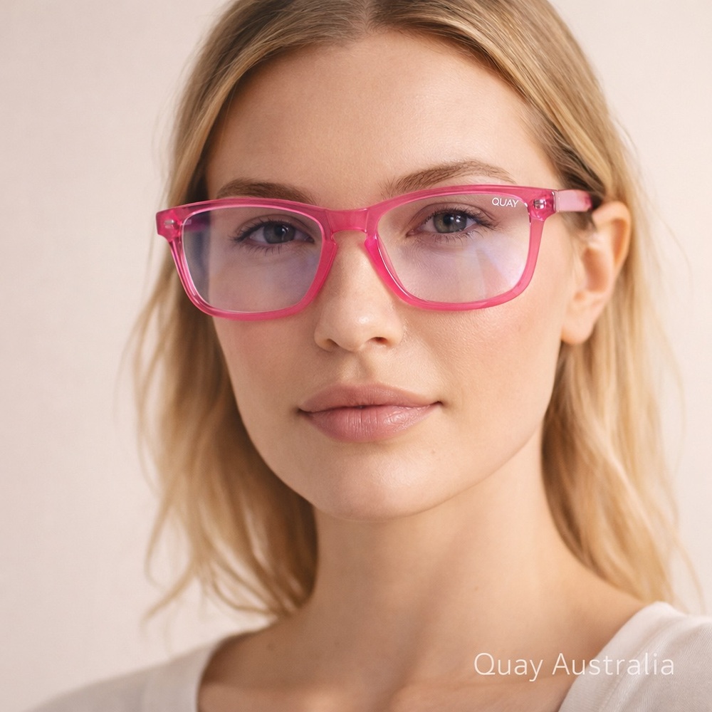 Quay Australia Hardwire Pink Blue Light Glasses